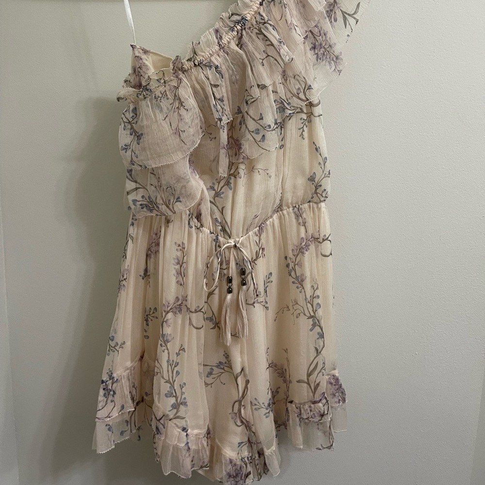 Zimmermann one shoulder playsuit, size 1, light floral